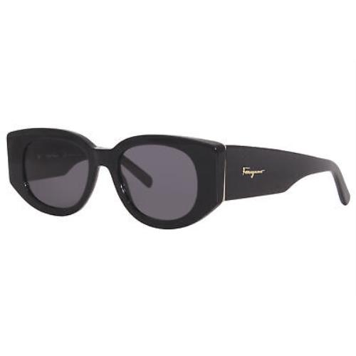 Salvatore Ferragamo SF1053S 001 Sunglasses Women`s Black/grey Oval Shape 52mm