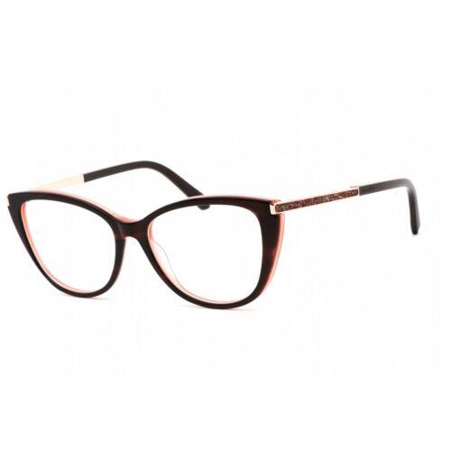 Swarovski Women`s Eyeglasses Full Rim Cat Eye Shiny Bordeaux Frame SK5414 069