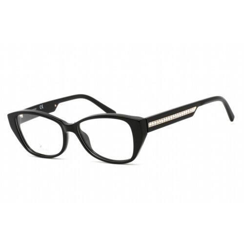 Swarovski Unisex Eyeglasses Butterfly Shape Shiny Black Plastic Frame SK5391 001
