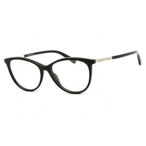 Swarovski Unisex Eyeglasses Cat Eye Shape Shiny Black Plastic Frame SK5396 001