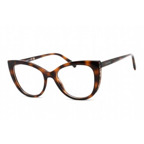 Swarovski Women`s Eyeglasses Cat Eye Shape Dark Havana Plastic Frame SK5291 052