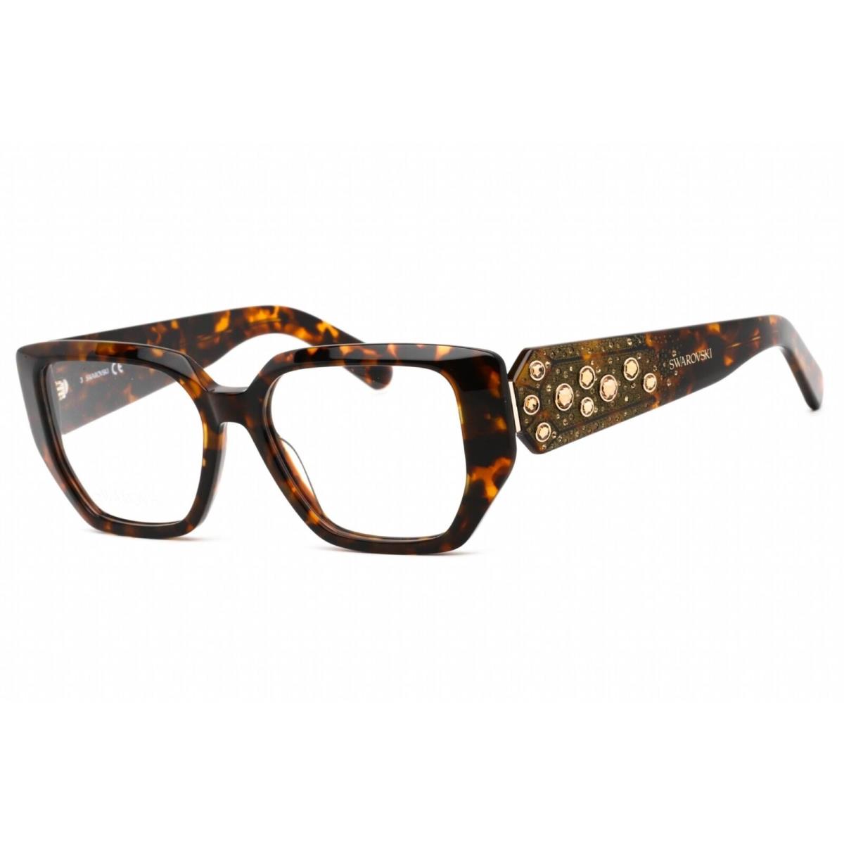 Swarovski Women`s Eyeglasses Cat Eye Shape Dark Havana Plastic Frame SK5467 052