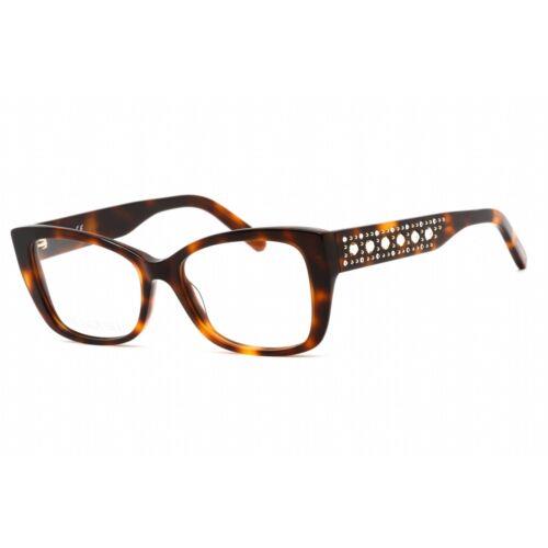 Swarovski Women`s Eyeglasses Cat Eye Shape Dark Havana Plastic Frame SK5452 052
