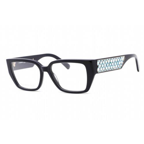 Swarovski Men`s Eyeglasses Rectangular Shape Shiny Blue Plastic Frame SK5446 090