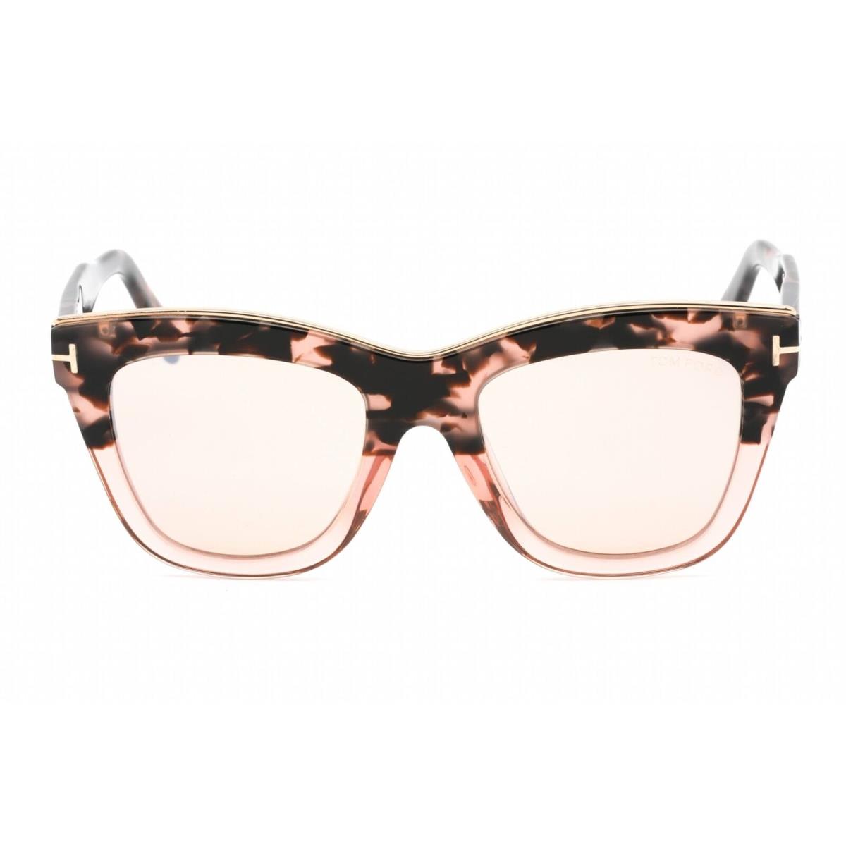 Tom Ford Women`s Sunglasses Pink Havana Plastic Cat Eye Shape Frame FT0685 56G