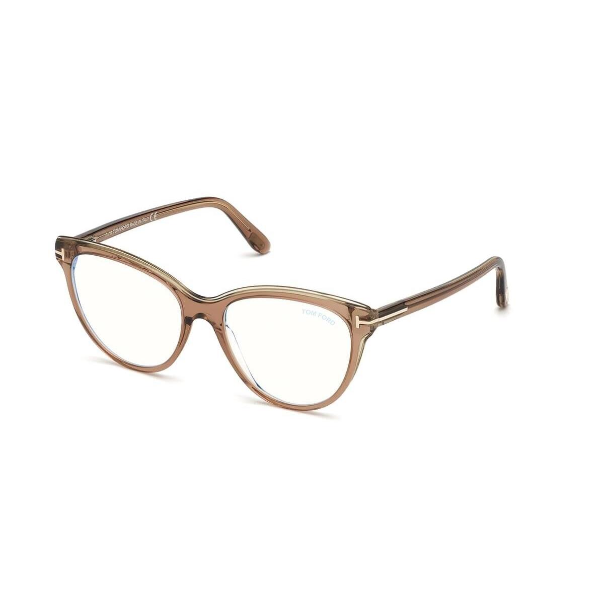 Tom Ford S4143 Womens Shiny Light Brown Oval Eyeglasses 54mm