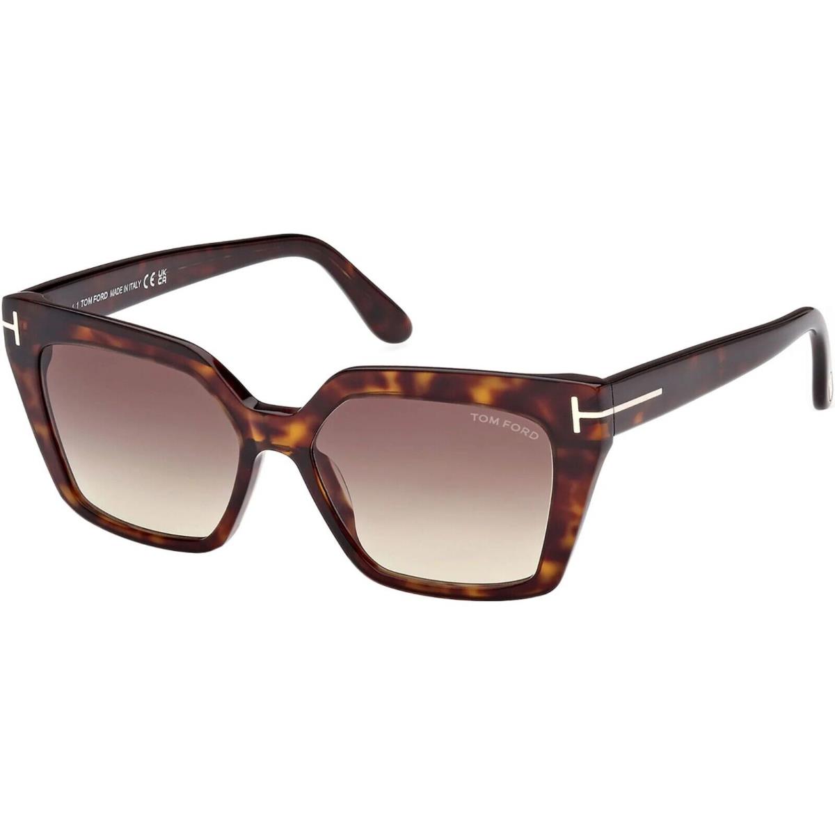 Tom Ford FT1030 52F Shiny Dark Havana/ Gradient Brown Lenses 53 MM Sunglass