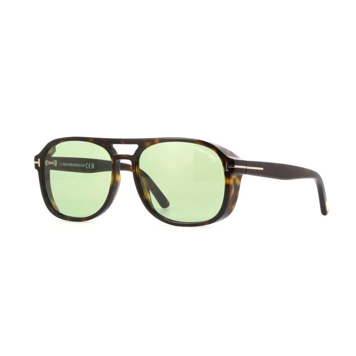 Tom Ford Rosco FT 1022 Dark Havana/light Green 52N Sunglasses