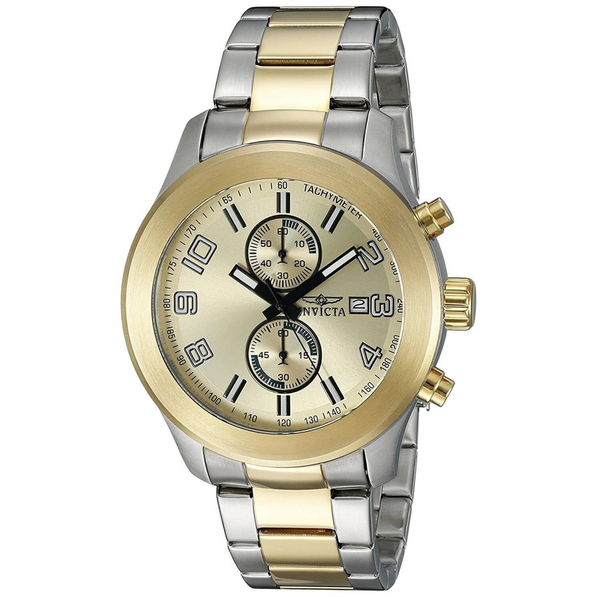 Invicta Men`s Specialty Quartz Chrono 100m Two Tone Stainless Steel Watch 21491