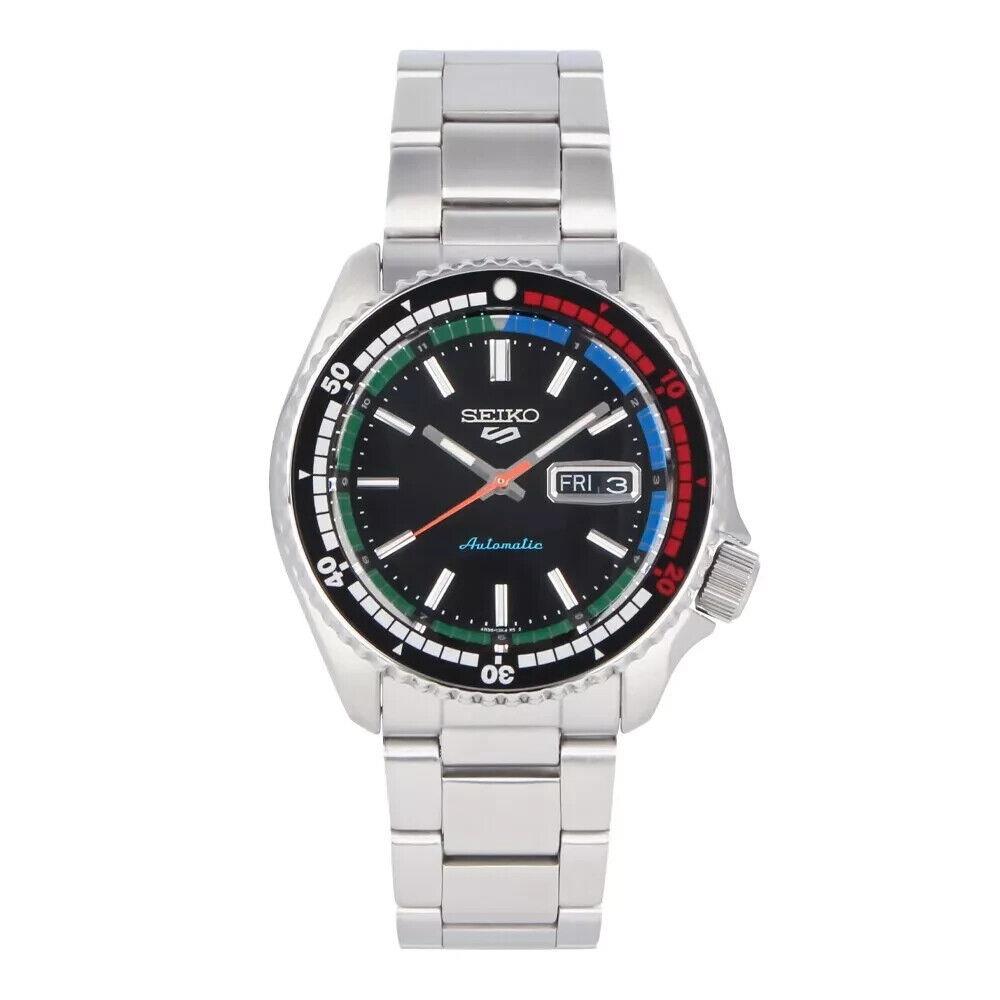 SRPK13 Seiko 5 Five Sports Watch 55th Anniversary Day Date Red White Bezel