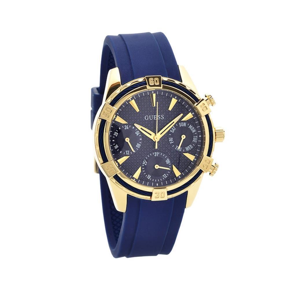 Guess Multi Function Blue Dial Catalina Men`s Analog Wrist Watch W0562L2 - Dial: Blue, Band: Blue