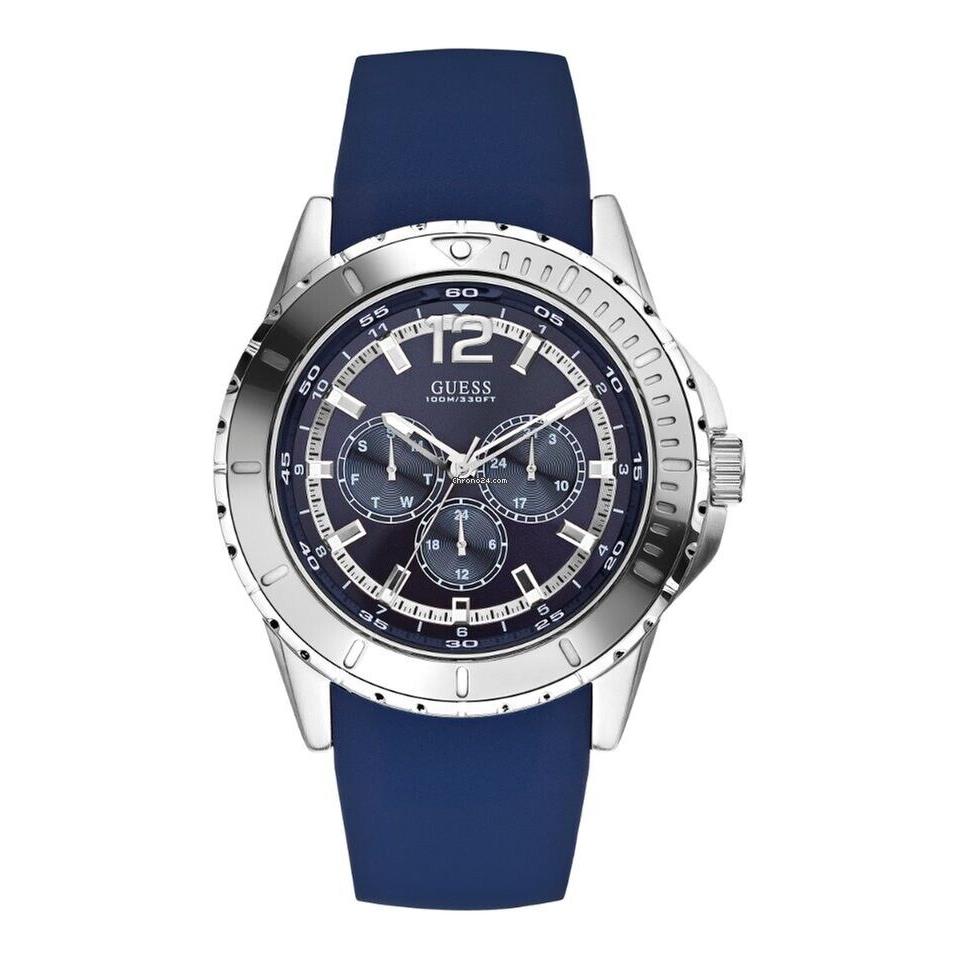 Guess Analog Blue Dial Blue Silicone Strap Women`s Wrist Watch W0485G3