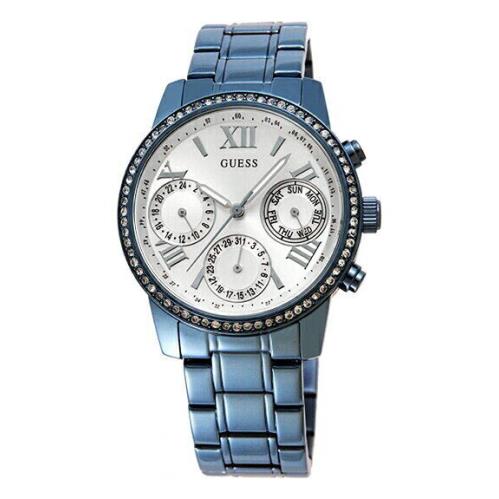 Guess Mini Sunrise W0623L4 Multifunction Blue Tone Canvas Dial Women`s Watch