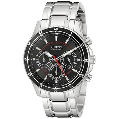 Guess Men`s Stainless Steel Chronograph Silver Bracelet Analog Watch U0676G1