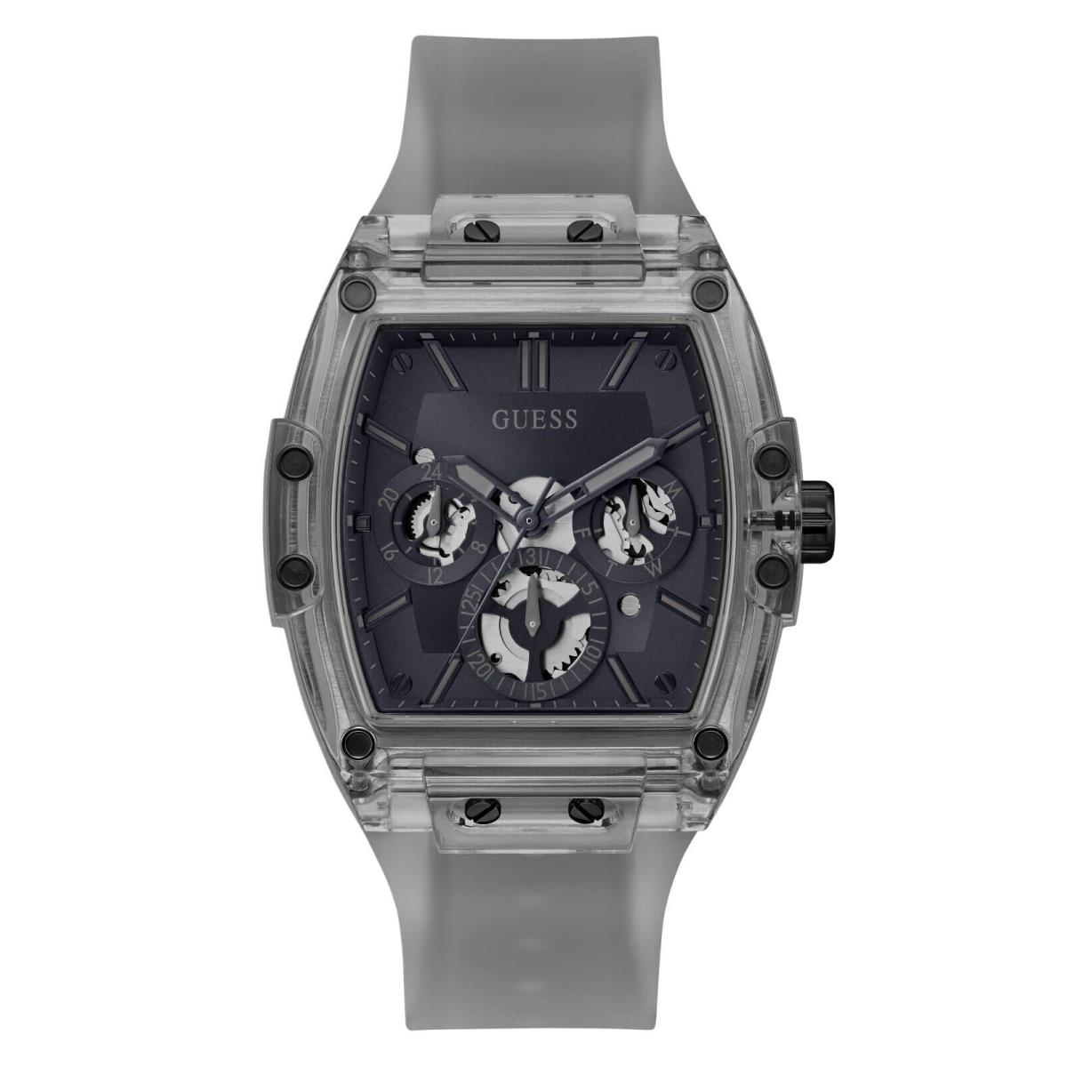 Guess GW0203G9 Men`s 43mm Phoenix Gray and Black Silicone Chronograph Watch