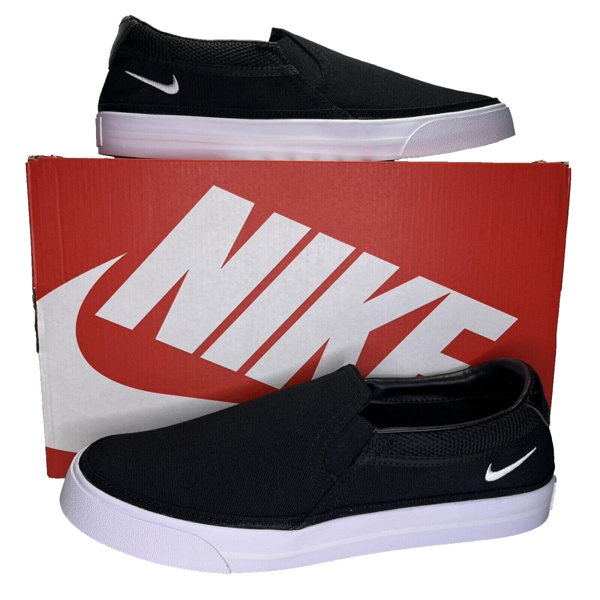Nike Court Legacy Slip-on Women`s Size 5.5 Casual Shoes Black/white CW6540-002 - Black