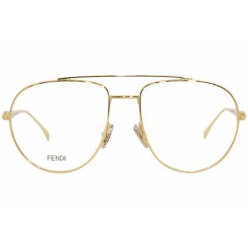 Fendi 0446 0001 Yellow Gold Aviator Women`s Glasses
