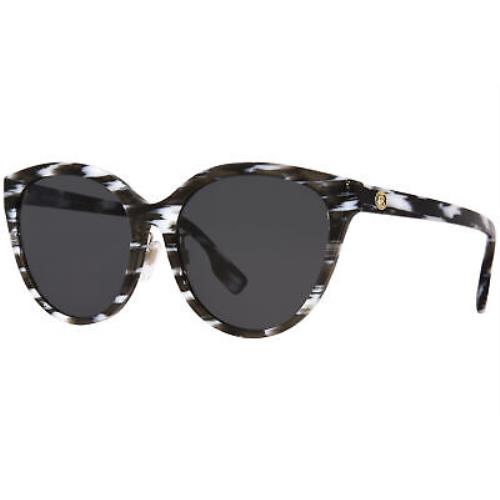 Burberry Betty BE4365F 397887 Sunglasses Women`s White/black/grey Cat Eye 57mm