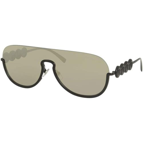 Versace Pilot Sunglasses VE2215 12615A Matte Black / Lt Brown Mirror Gold