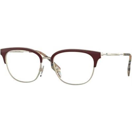 Eyeglasses Burberry BE 1334 1292 Light Gold/bordeaux 52x140x17mm