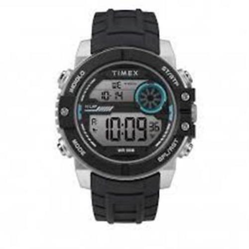 Timex Men`s Dgtl Sphere 45 mm Chronograph Silicone Strap Watch TW5M34600 - Dial: Gray, Band: Black