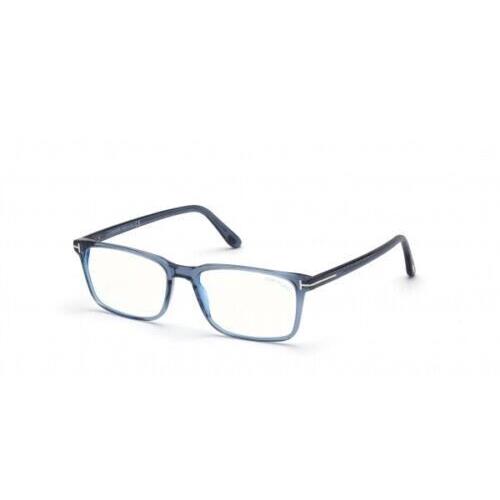 Tom Ford FT5735-B Rectangular Mens Eyeglasses 090 Blue Size 54mm