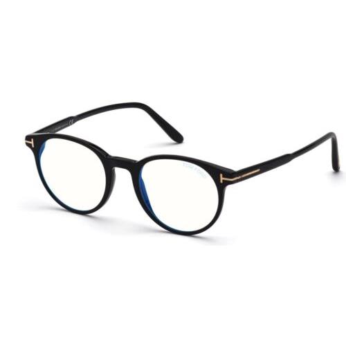 Tom Ford FT 5695 FB 001 Shiny Black Eyeglasses 51/20/145 with Tom Ford Case