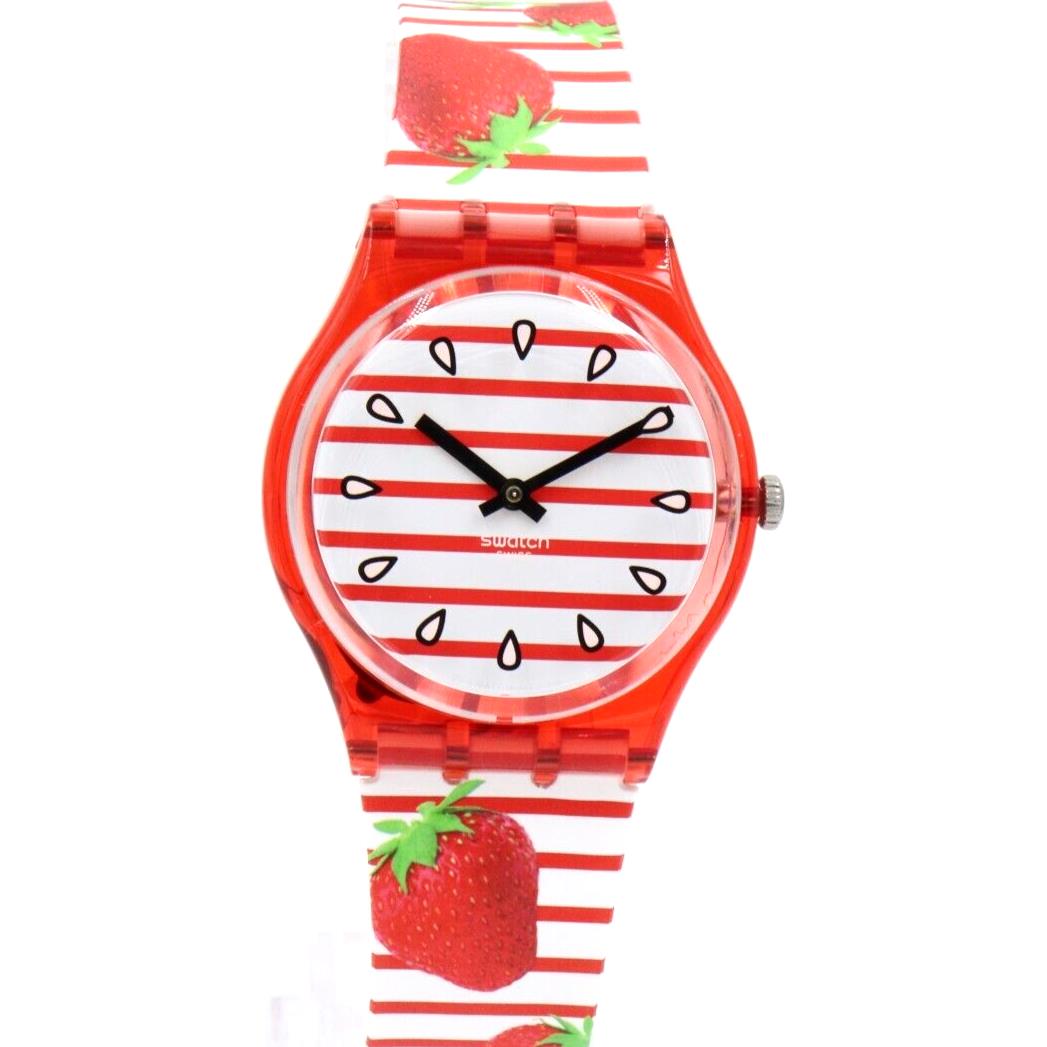 Swiss Swatch Energy Boost Toile Fraisee Silicone Women Watch 34mm GR177
