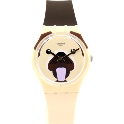 Swiss Swatch Originals Carlito Brown Silicone Watch 34mm GT109