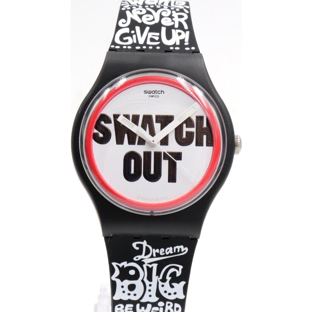 Swiss Swatch Originals Swatchout Black Silicone Watch 41mm SUOB160