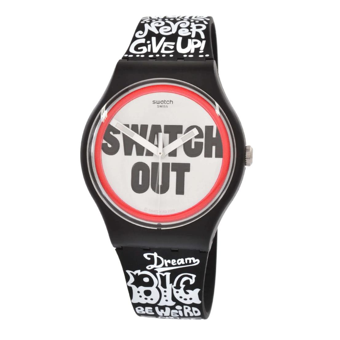 Swiss Swatch Originals Swatchout Black Silicone Watch 41mm SUOB160