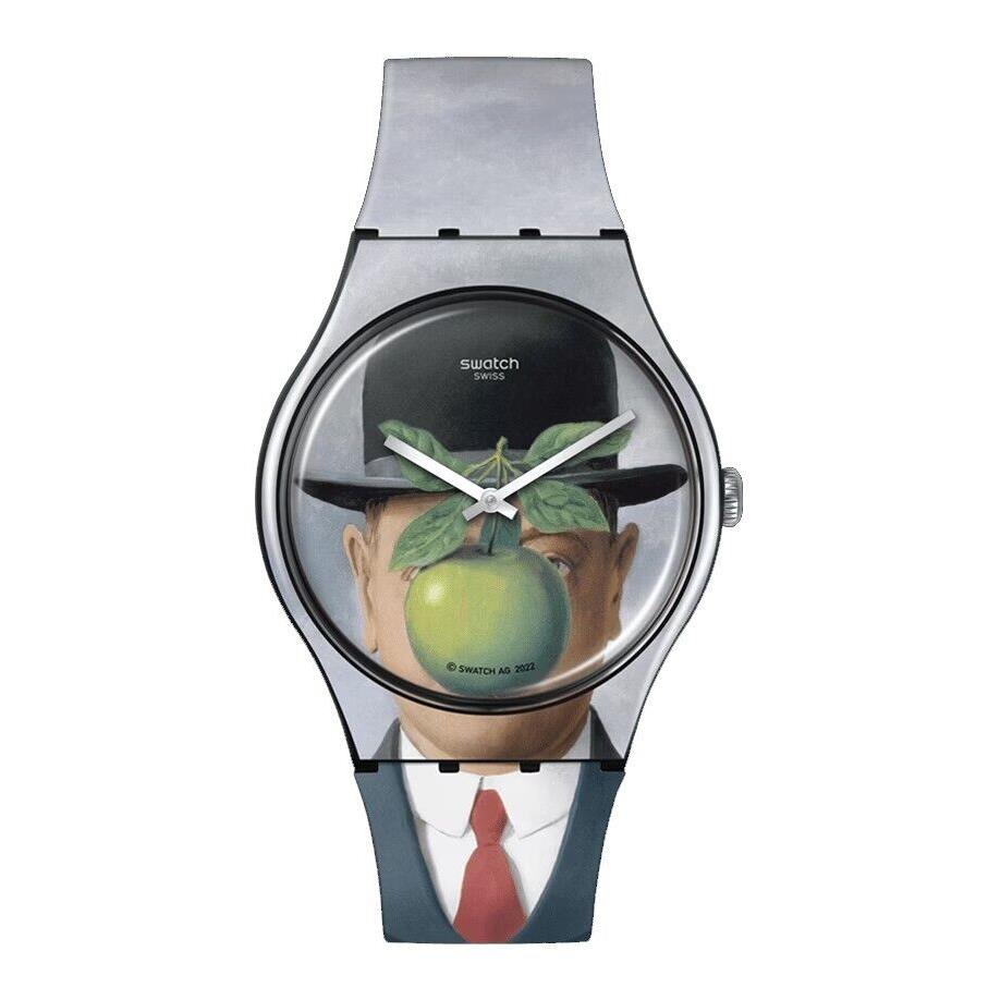 Swatch SUOZ350 Art Journey 2023 Le Fils de L`homme by Rene Magritte Watch