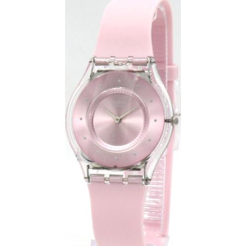 Swiss Swatch Skin Pink Pastel Silicone Women Watch 34mm SFE111