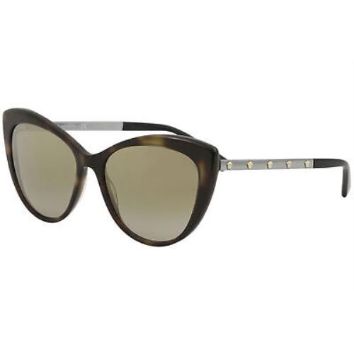 Versace Women`s VE4348 VE/4348 5269/7I Dark Havana Cat Eye Sunglasses 57mm