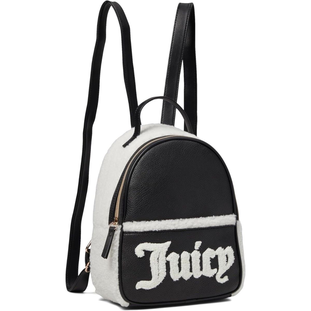 Juicy Couture Juicy Flashback Small Backpack Black Sherpa Crossbody Bag