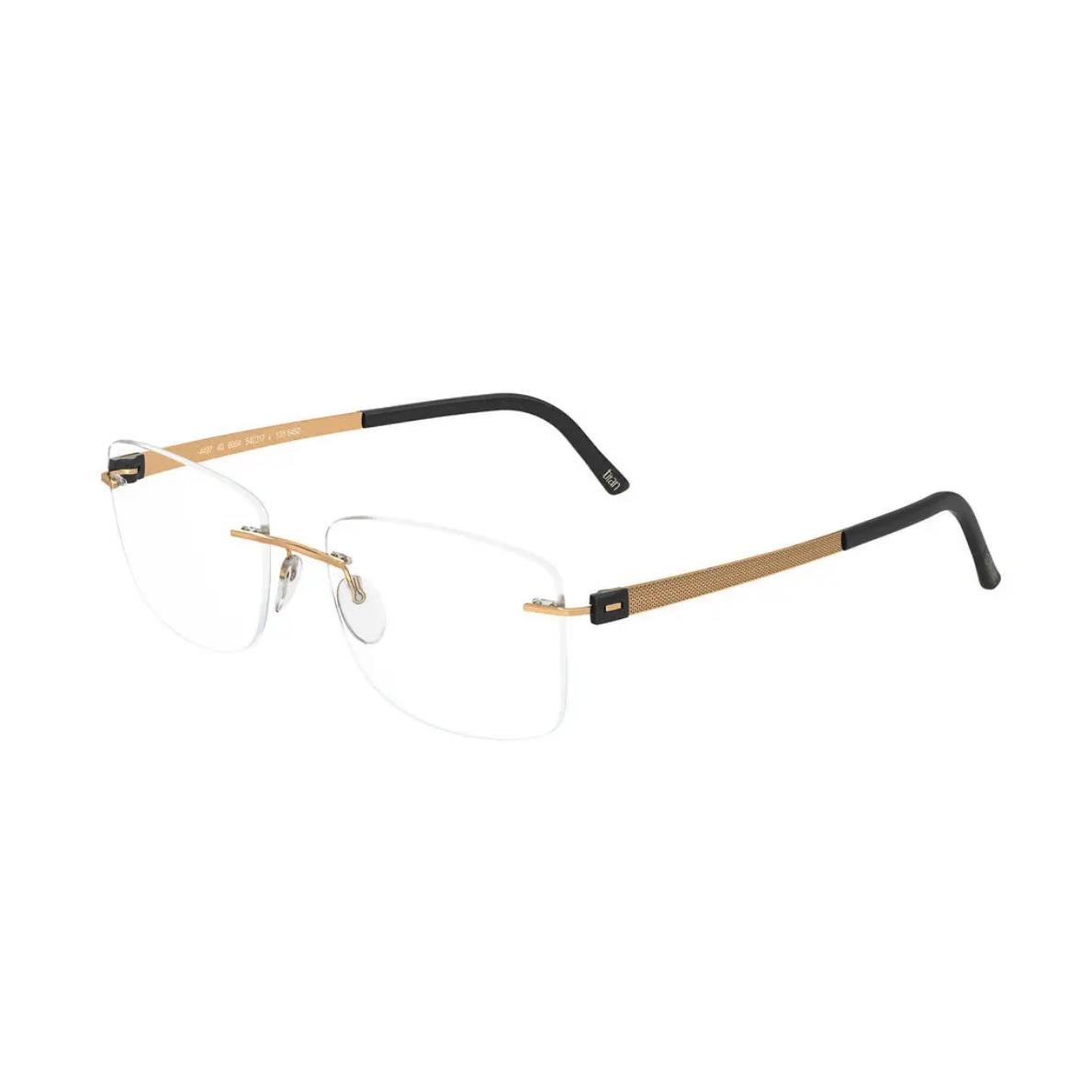 Silhouette Eyeglasses Titan Accent 55-21-145 Gold Black 5450-6051-55mm