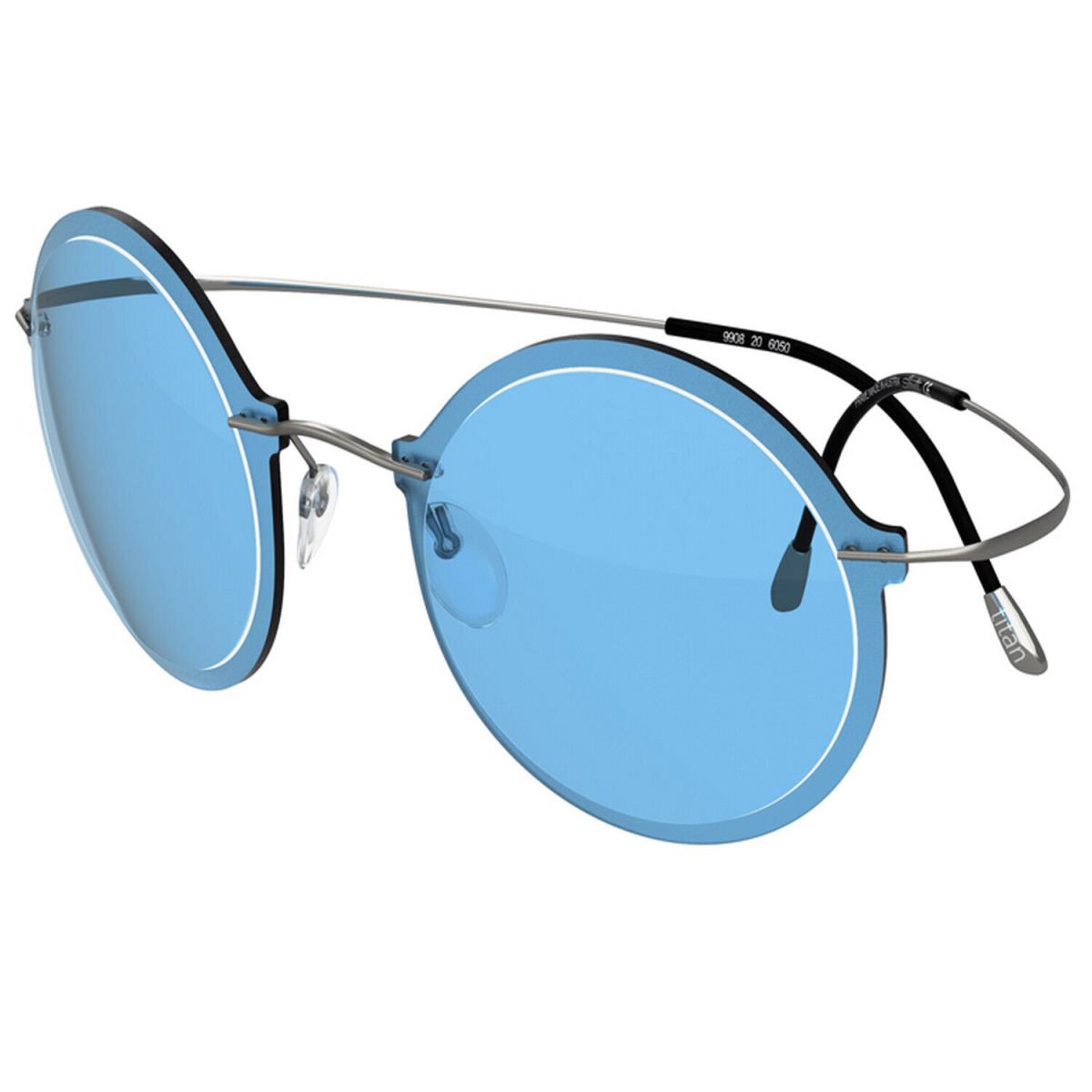 Silhouette Sunglasses Wes Gordon 54-19-115 Blue Ruthenium 9908-6053