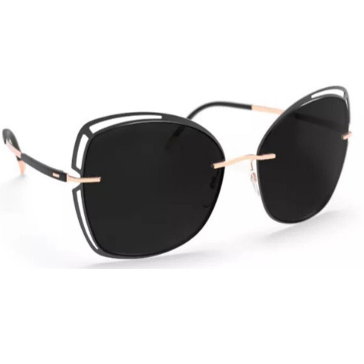 Silhouette Sunglasses Accent Shades 58/17/135 Black Gold Polarized 8177/75-9030