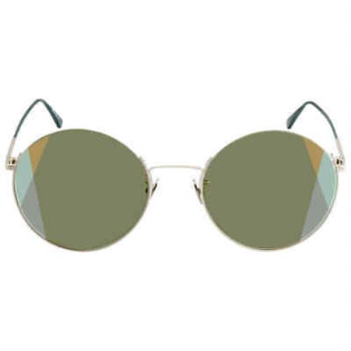 Bottega Veneta Green Round Ladies Sunglasses BV0246S 004 57 BV0246S 004 57