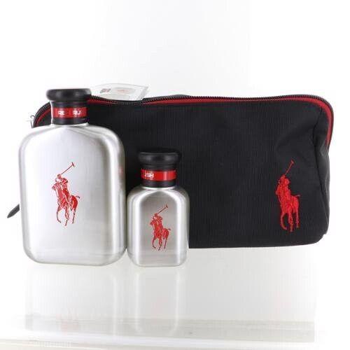 Polo Red Rush by Ralph Lauren 3 Pc Set 4.2 oz Edt Sp+ 1.3 oz Edt Sp+ Pouch