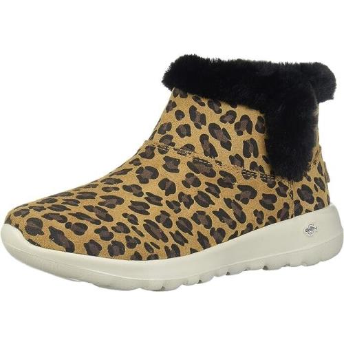 Skechers On The Go Joy Slip On Boots Leopard Women`s Size 11 W Shoes Fur