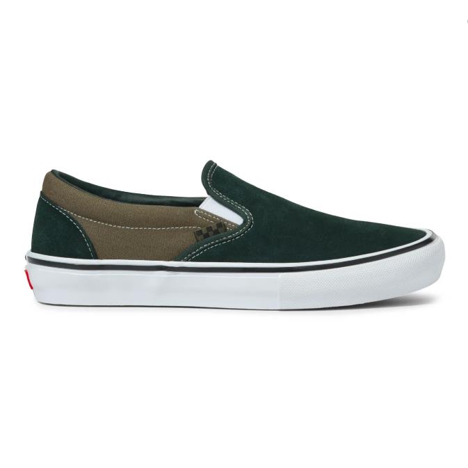 Size 7.0 Vans Skate Slip-on Scarab / Military Green Skate Shoe