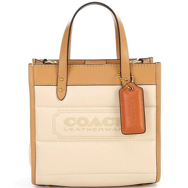 Coach Colorblock Leather Logo Field Tote 22 Multi B4/Ivory Orig Pack