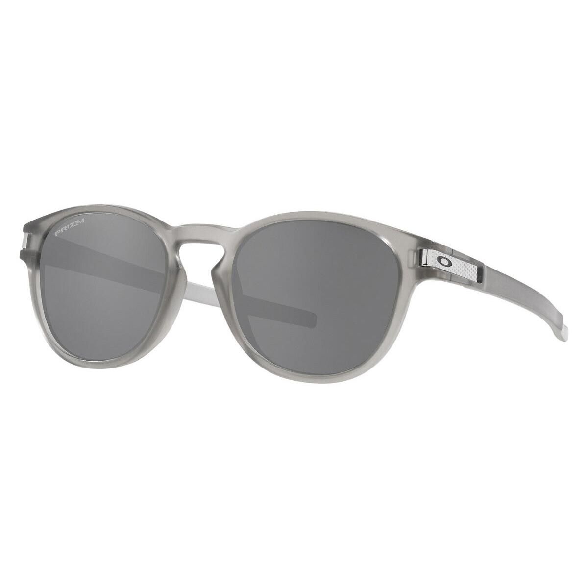 Oakley Latch (a) Latch A 0OO9349 Sunglasses Men Gray Oval 53mm - Frame: Gray, Lens: Prizm Black, Model: Matte Grey Ink