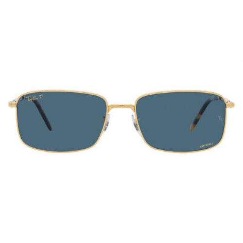 Ray-ban RB3717 Sunglasses Gold Blue Polarized 57mm