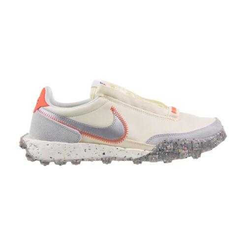 Nike Waffle Racer Crater Women`s Shoes Coconut Milk-metallic Silver CT1983-105 - Coconut Milk-Metallic Silver