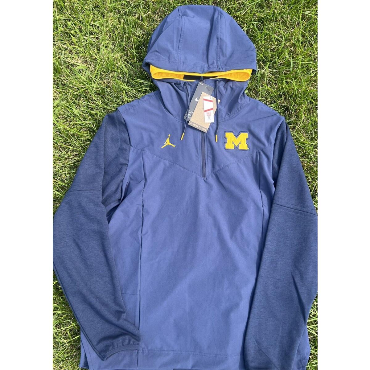 Small Jordan Michigan Wolverines On Field Mesh 1/2 Zip Jacket DR0587-419