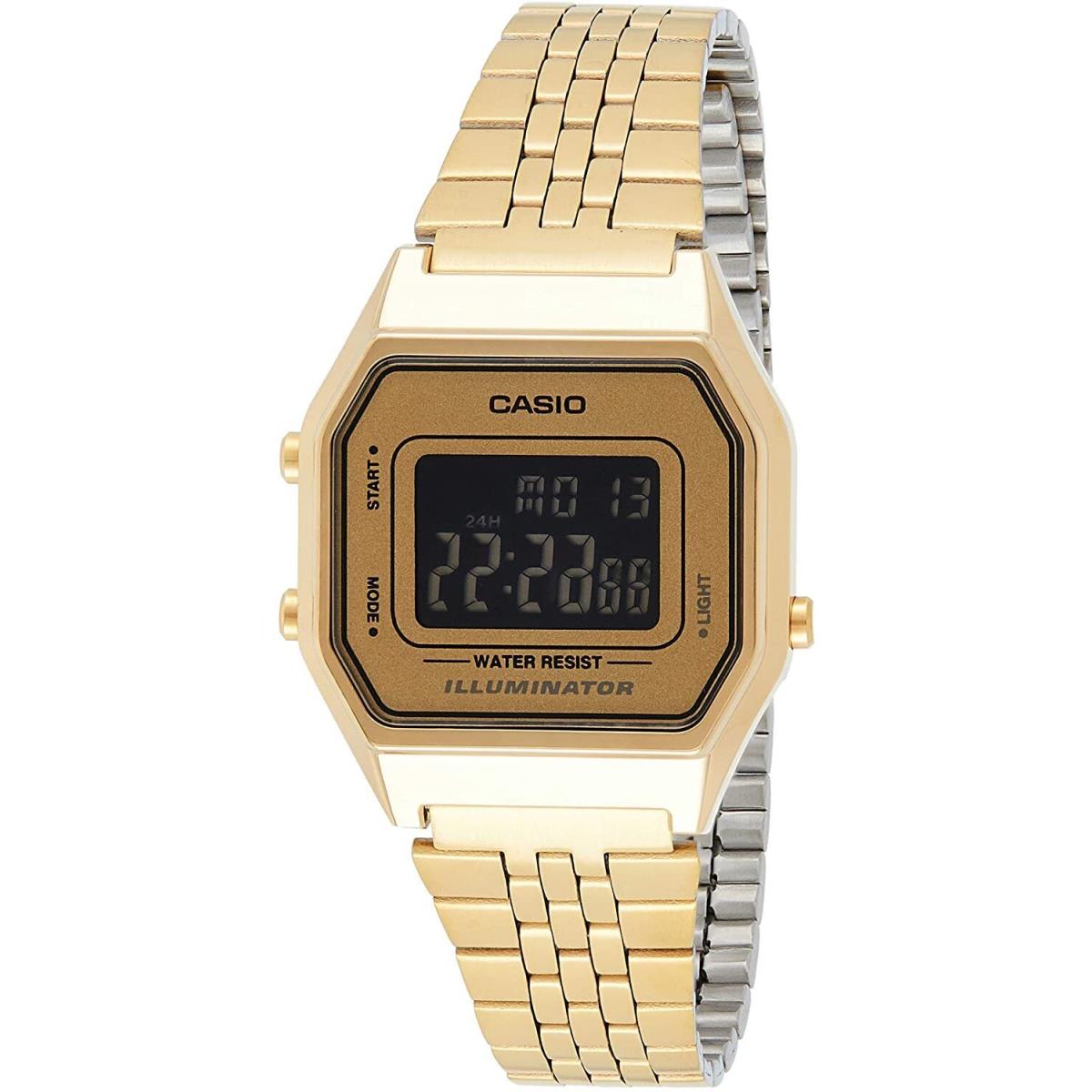 Casio LA680WGA-9BDF Women`s Quartz Watch Gold Stainless Steel Band