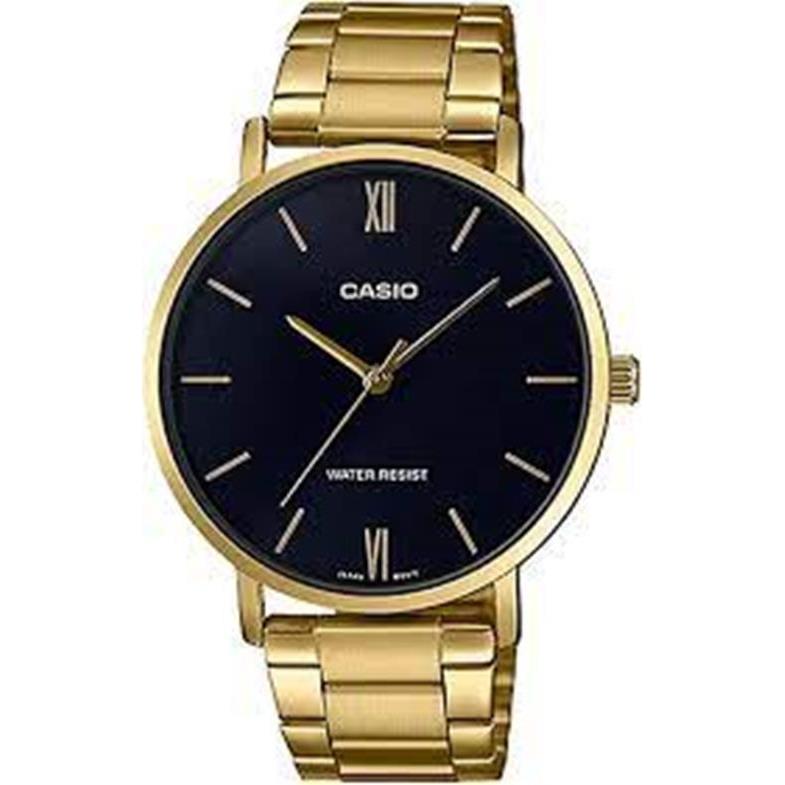 Casio Analog Women`s Stainless Steel Black Dial Wrist Watch LTP-VT01G-1BUDF