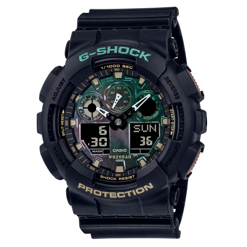 Casio G-shock Analog/digital Rusted Iron Dial Black Watch GA-100RC-1A/GA100RC-1A